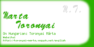 marta toronyai business card